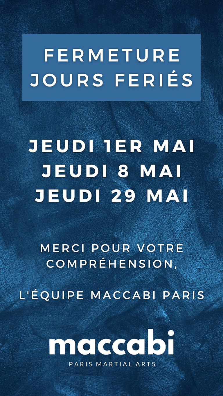 Fermeture du Maccabi les jeudi 1er, 8 et 29 mai 2025